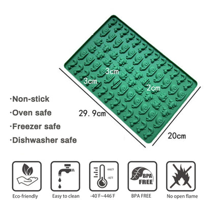 70-Cavity Mini Frog Snail Gecko Silicone Molds For Making Pet Treats, Fondant, Cake, Chocolate, Candy, and Cookies, Frog Snail Gecko