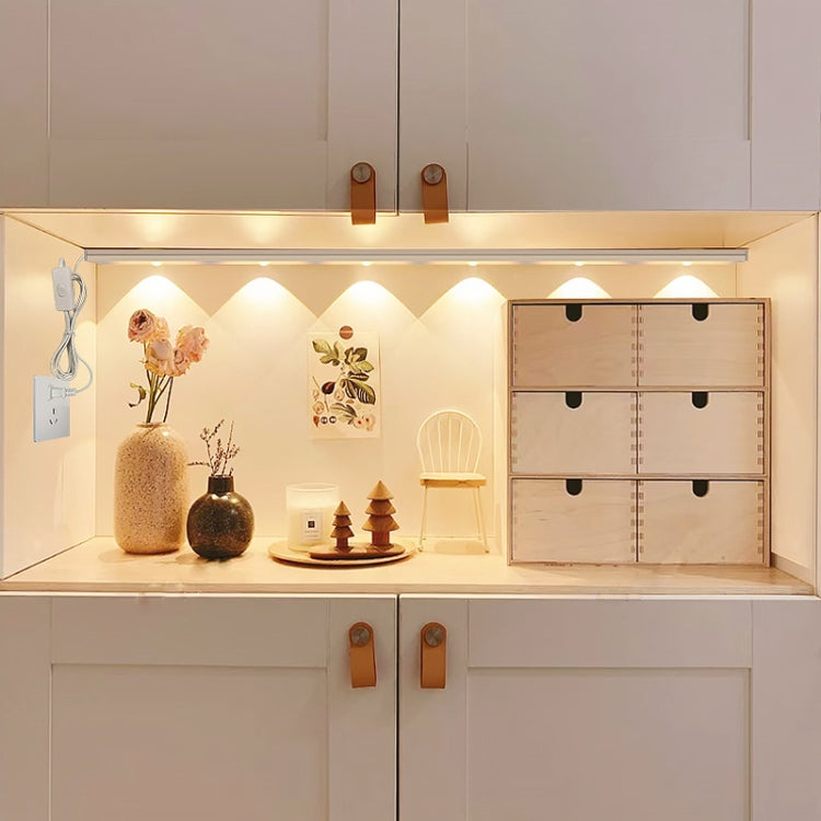220 V CN-Stecker Kleiderschrank Schrank Lampe LED-Lichtleiste mit Knopfschalter, 30 cm, 40 cm, 50 cm, 60 cm, 70 cm, 80 cm