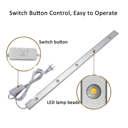 220 V CN-Stecker Kleiderschrank Schrank Lampe LED-Lichtleiste mit Knopfschalter, 30 cm, 40 cm, 50 cm, 60 cm, 70 cm, 80 cm