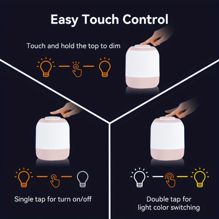 Wiederaufladbare LED-Nachtlicht-Nachttischlampe mit Touch-Steuerung, SE-Version 2400 mAh Weiß, PRO-Version 4000 mAh Weiß
