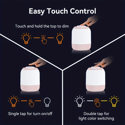 Wiederaufladbare LED-Nachtlicht-Nachttischlampe mit Touch-Steuerung, SE-Version 2400 mAh Weiß, PRO-Version 4000 mAh Weiß