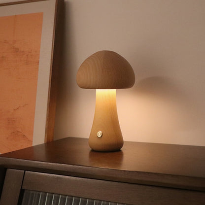 Mushroom Shape Night Light Touch Control Dimmable Bedside Atmosphere Lamp, A Type Beech, A Type Walnut, A Type Mixed, B Type Beech, B Type Walnut, B Type Mixed, C Type Beech, D Type Beech