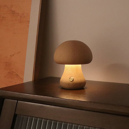 Mushroom Shape Night Light Touch Control Dimmable Bedside Atmosphere Lamp, A Type Beech, A Type Walnut, A Type Mixed, B Type Beech, B Type Walnut, B Type Mixed, C Type Beech, D Type Beech