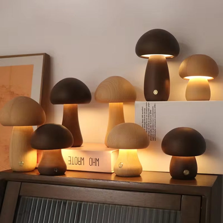 Mushroom Shape Night Light Touch Control Dimmable Bedside Atmosphere Lamp, A Type Beech, A Type Walnut, A Type Mixed, B Type Beech, B Type Walnut, B Type Mixed, C Type Beech, D Type Beech