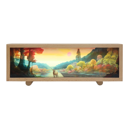 Touch Control Holz Acryl Atmosphäre Leuchtkasten Dekoration Malerei Nachtlicht, warmes Licht, 3-Farben-Licht