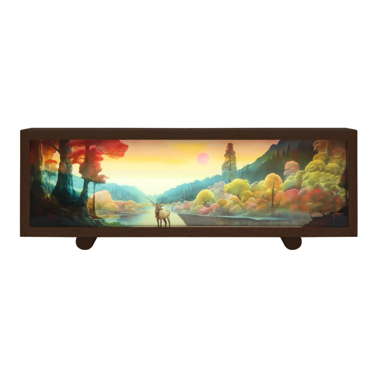 Touch Control Holz Acryl Atmosphäre Leuchtkasten Dekoration Malerei Nachtlicht, warmes Licht, 3-Farben-Licht