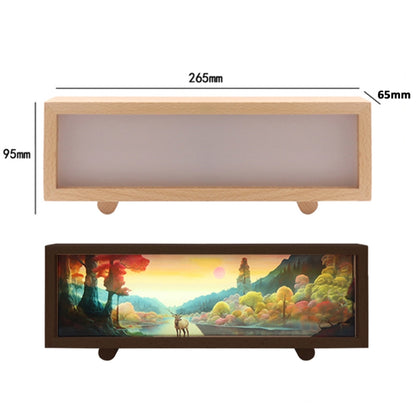 Touch Control Holz Acryl Atmosphäre Leuchtkasten Dekoration Malerei Nachtlicht, warmes Licht, 3-Farben-Licht