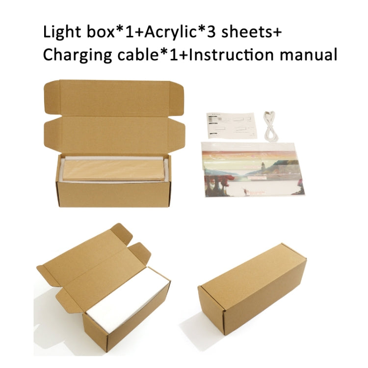 Touch Control Holz Acryl Atmosphäre Leuchtkasten Dekoration Malerei Nachtlicht, warmes Licht, 3-Farben-Licht
