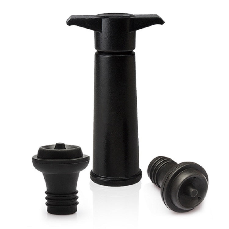 Rotwein-Vakuumpumpe, Weinverschluss-Set aus Silikon, schwarze Pumpe, 2 Verschlussstopfen (OPP-Beutel), schwarze Pumpe, 2 Verschlussstopfen (Box), 2 Verschlussstopfen mit drei Löchern (OPP-Beutel), schwarze Pumpe, dreiteilige Box