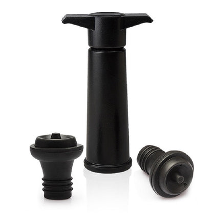 Rotwein-Vakuumpumpe, Weinverschluss-Set aus Silikon, schwarze Pumpe, 2 Verschlussstopfen (OPP-Beutel), schwarze Pumpe, 2 Verschlussstopfen (Box), 2 Verschlussstopfen mit drei Löchern (OPP-Beutel), schwarze Pumpe, dreiteilige Box