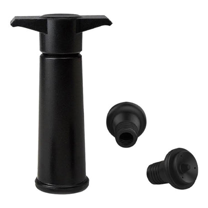 Rotwein-Vakuumpumpe, Weinverschluss-Set aus Silikon, schwarze Pumpe, 2 Verschlussstopfen (OPP-Beutel), schwarze Pumpe, 2 Verschlussstopfen (Box), 2 Verschlussstopfen mit drei Löchern (OPP-Beutel), schwarze Pumpe, dreiteilige Box
