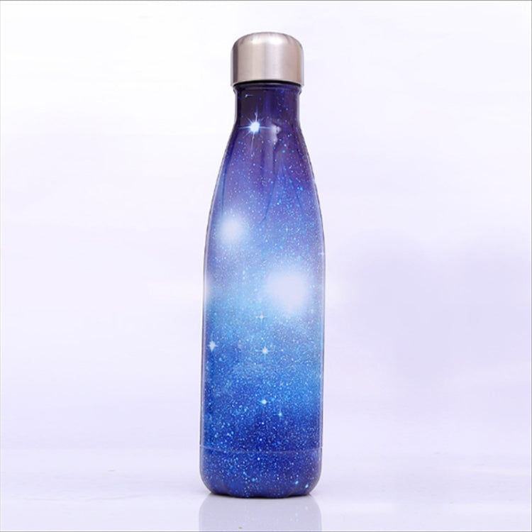 Thermobecher mit Sternenhimmel-Muster, Vakuumflasche, Wärmewasserflasche, tragbarer Sportkessel aus Edelstahl, 500 ml