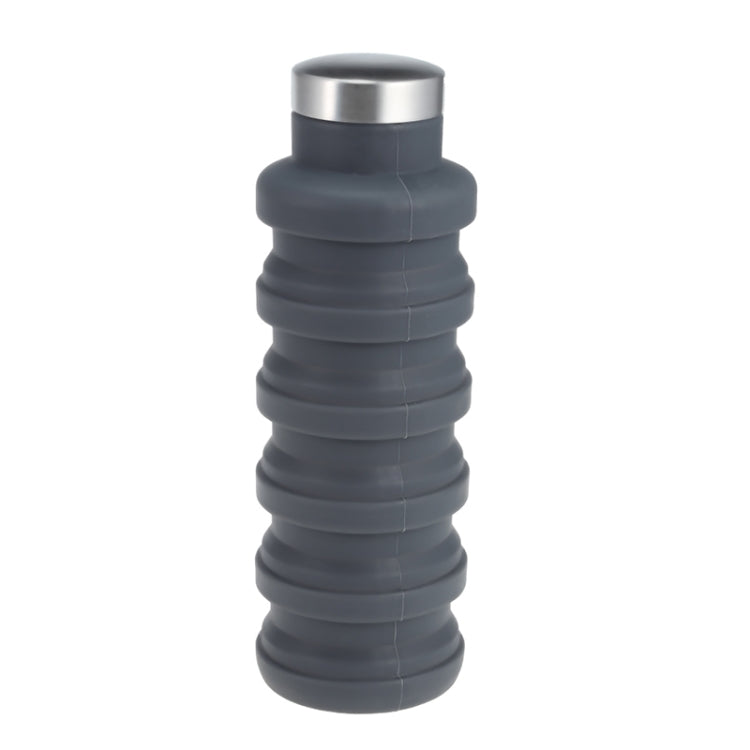 Tragbare Silikon-Wasserflasche, einziehbar, faltbar, Kaffeeflasche, für Outdoor-Reisen, Trinken, Sportgetränk, Wasserkocher, Fassungsvermögen: 500 ml, Grau, Orange, Blau, Lila