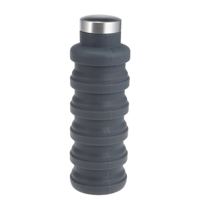 Tragbare Silikon-Wasserflasche, einziehbar, faltbar, Kaffeeflasche, für Outdoor-Reisen, Trinken, Sportgetränk, Wasserkocher, Fassungsvermögen: 500 ml, Grau, Orange, Blau, Lila