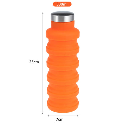 Tragbare Silikon-Wasserflasche, einziehbar, faltbar, Kaffeeflasche, für Outdoor-Reisen, Trinken, Sportgetränk, Wasserkocher, Fassungsvermögen: 500 ml, Grau, Orange, Blau, Lila