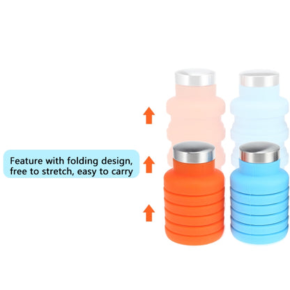 Tragbare Silikon-Wasserflasche, einziehbar, faltbar, Kaffeeflasche, für Outdoor-Reisen, Trinken, Sportgetränk, Wasserkocher, Fassungsvermögen: 500 ml, Grau, Orange, Blau, Lila