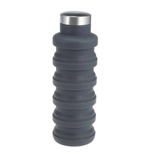 Tragbare Silikon-Wasserflasche, einziehbar, faltbar, Kaffeeflasche, für Outdoor-Reisen, Trinken, Sportgetränk, Wasserkocher, Fassungsvermögen: 500 ml, Grau, Orange, Blau, Lila