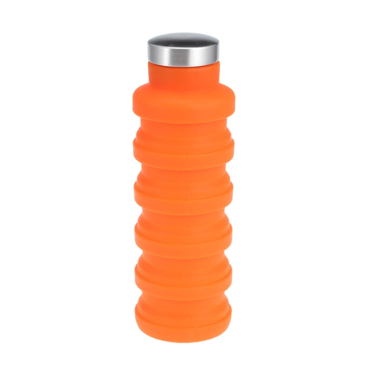 Tragbare Silikon-Wasserflasche, einziehbar, faltbar, Kaffeeflasche, für Outdoor-Reisen, Trinken, Sportgetränk, Wasserkocher, Fassungsvermögen: 500 ml, Grau, Orange, Blau, Lila