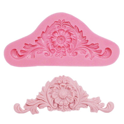 2 PCS Vintage Embossed Fondant Silicone Mold Court Lace Flower Vine DOY Baking Cake Tool, Lace Flower Vine(Pink), Lace Flower Vine(Gray)