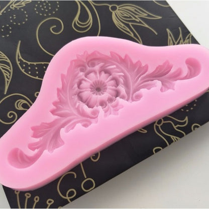 2 PCS Vintage Embossed Fondant Silicone Mold Court Lace Flower Vine DOY Baking Cake Tool, Lace Flower Vine(Pink), Lace Flower Vine(Gray)