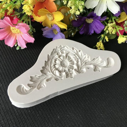 2 PCS Vintage Embossed Fondant Silicone Mold Court Lace Flower Vine DOY Baking Cake Tool, Lace Flower Vine(Pink), Lace Flower Vine(Gray)