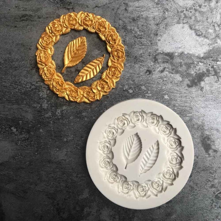 2 PCS Rose Girlande Rose Blatt Silikon Fondant Form Kuchen Kanten Dekoration Werkzeug Backen Kleber Form