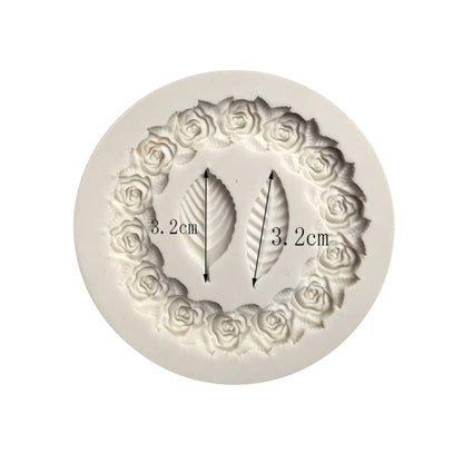 2 PCS Rose Girlande Rose Blatt Silikon Fondant Form Kuchen Kanten Dekoration Werkzeug Backen Kleber Form