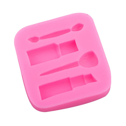 2 Stück Lippenstift-Augenbrauenstift-Make-up-Werkzeugform, Silikonform für Fondantkuchen, Schokoladenform, Tonform, Augenbrauenstiftform