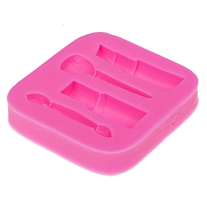 2 Stück Lippenstift-Augenbrauenstift-Make-up-Werkzeugform, Silikonform für Fondantkuchen, Schokoladenform, Tonform, Augenbrauenstiftform