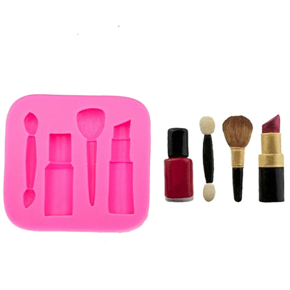 2 Stück Lippenstift-Augenbrauenstift-Make-up-Werkzeugform, Silikonform für Fondantkuchen, Schokoladenform, Tonform, Augenbrauenstiftform