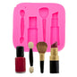 2 Stück Lippenstift-Augenbrauenstift-Make-up-Werkzeugform, Silikonform für Fondantkuchen, Schokoladenform, Tonform, Augenbrauenstiftform