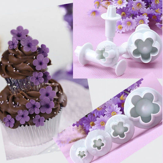 4 teile/satz Pflaume Fondant Kuchen Frühling Druck Stamper Backen Keks Form, Pflaume Form
