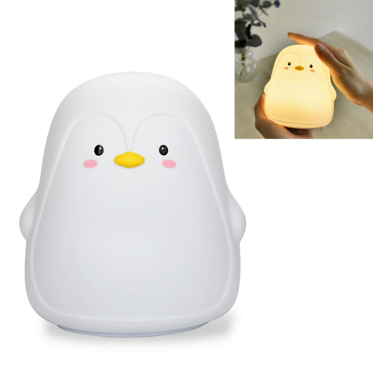Pinguin Silikon Pat Nachtlicht Kinder Nachttisch Atmosphäre Lampe, Pinguin Weiß