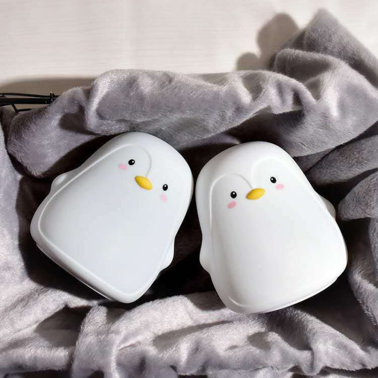 Pinguin Silikon Pat Nachtlicht Kinder Nachttisch Atmosphäre Lampe, Pinguin Weiß