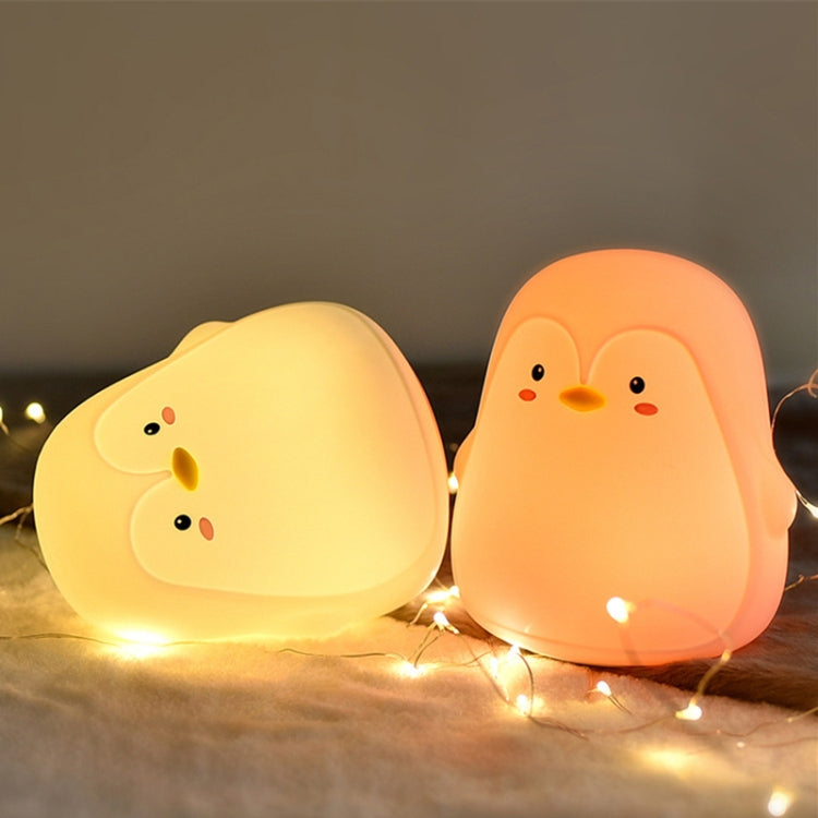 Pinguin Silikon Pat Nachtlicht Kinder Nachttisch Atmosphäre Lampe, Pinguin Weiß