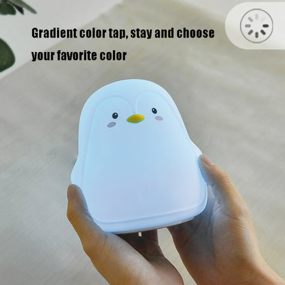 Pinguin Silikon Pat Nachtlicht Kinder Nachttisch Atmosphäre Lampe, Pinguin Weiß