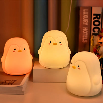 Pinguin Silikon Pat Nachtlicht Kinder Nachttisch Atmosphäre Lampe, Pinguin Weiß