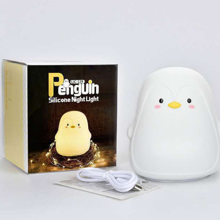 Pinguin Silikon Pat Nachtlicht Kinder Nachttisch Atmosphäre Lampe, Pinguin Weiß