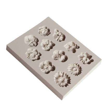 Silikonform für Fondantkuchen, Schokoladenform, DIY, Trompetenblume, Sonnenblume, Backdekoration, Sonnenblumenform (Rosa), Sonnenblumenform (Grau)