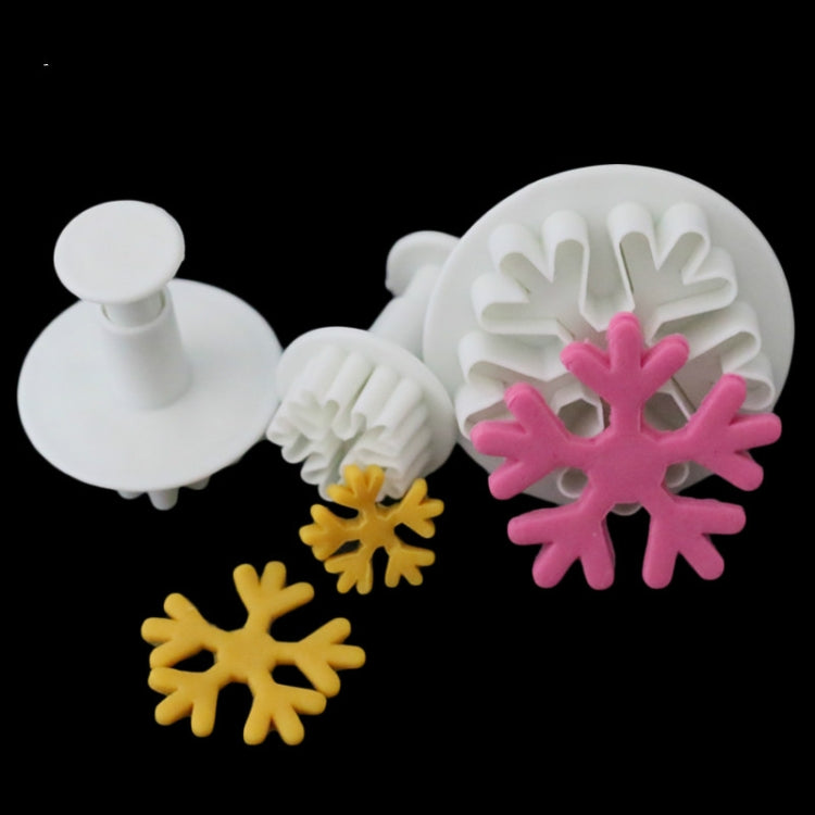 6 Stück Schneeflocken-Federform, Fondant-Kuchenwerkzeug, Keksprägedruckform, DIY-Backwerkzeuge, Schneeflockenform