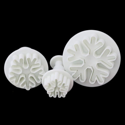 6 Stück Schneeflocken-Federform, Fondant-Kuchenwerkzeug, Keksprägedruckform, DIY-Backwerkzeuge, Schneeflockenform