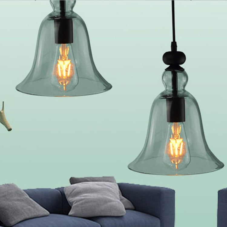 E27 Retro Industrie Hängelampe Kleine Glocke Transparent Glas Pendelleuchte