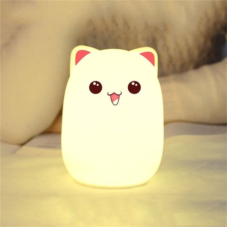 Farbwechselndes, weiches Nachtlicht in Katzenform, wiederaufladbar über USB, LED, Silikon