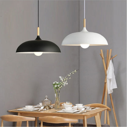 40W 35cm Minimalistische Kreative Persönlichkeit Halbrunder Deckel Kronleuchter Schmiedeeisen Einzelkopf Restaurant Wohnzimmer Hotel Lampen, 35cm Schwarz, 35cm Weiß