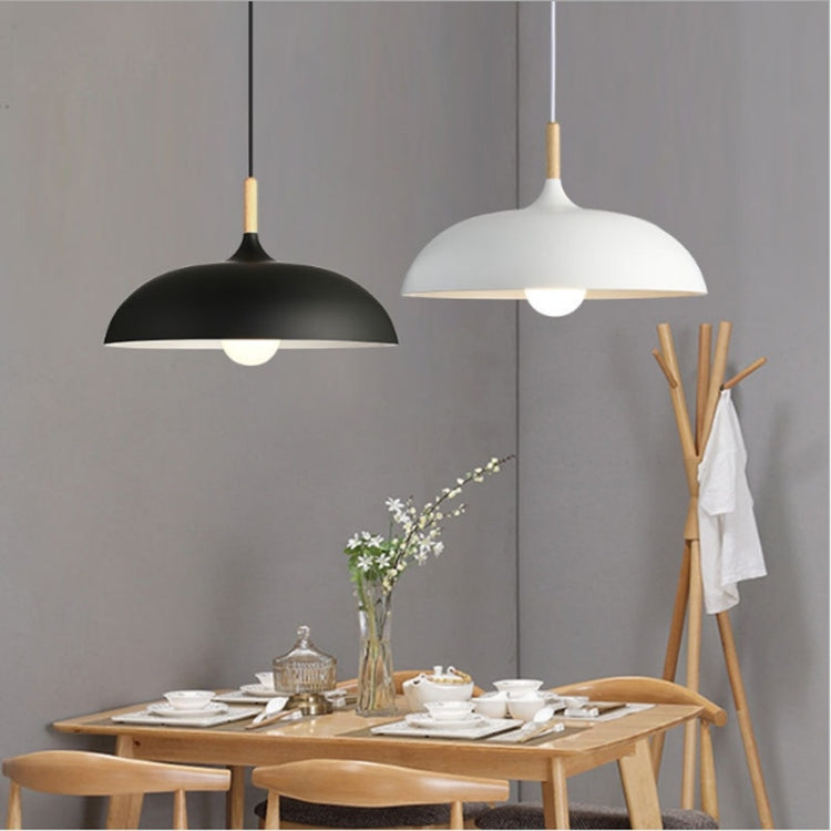 40W 45cm Minimalistische Kreative Persönlichkeit Halbrunder Deckel Kronleuchter Schmiedeeisen Einzelkopf Restaurant Wohnzimmer Hotel Lampen, 45cm Schwarz, 45cm Weiß