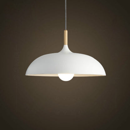 40W 45cm Minimalistische Kreative Persönlichkeit Halbrunder Deckel Kronleuchter Schmiedeeisen Einzelkopf Restaurant Wohnzimmer Hotel Lampen, 45cm Schwarz, 45cm Weiß