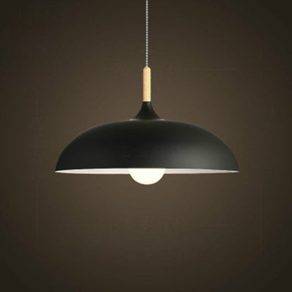 40W 40cm Minimalistische Kreative Persönlichkeit Halbrunder Deckel Kronleuchter Schmiedeeisen Einzelkopf Restaurant Wohnzimmer Hotel Lampen, 40cm Weiß, 40cm Schwarz
