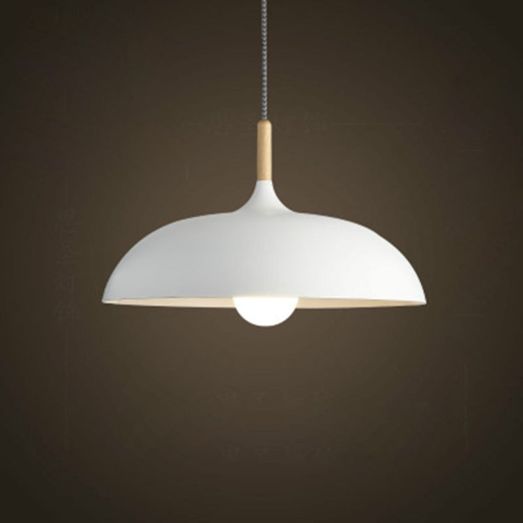 40W 40cm Minimalistische Kreative Persönlichkeit Halbrunder Deckel Kronleuchter Schmiedeeisen Einzelkopf Restaurant Wohnzimmer Hotel Lampen, 40cm Weiß, 40cm Schwarz