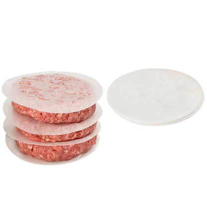 Haushalts-Aluminiumlegierung in Lebensmittelqualität, Antihaftbeschichtung, Druckform für Fleischpasteten, Hamburger, Kuchen, mit 40-seitigem Silikonpapier, 1 schwarzer Griff