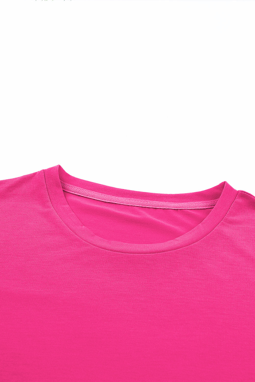 Lässiges, schlichtes T-Shirt mit Rundhalsausschnitt in Rosarot